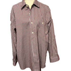 Orvis Red White Check Button Men’s Shirt L